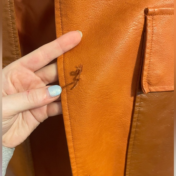 Leather patchwork jacket. Never worn. - Picture 2 of 2